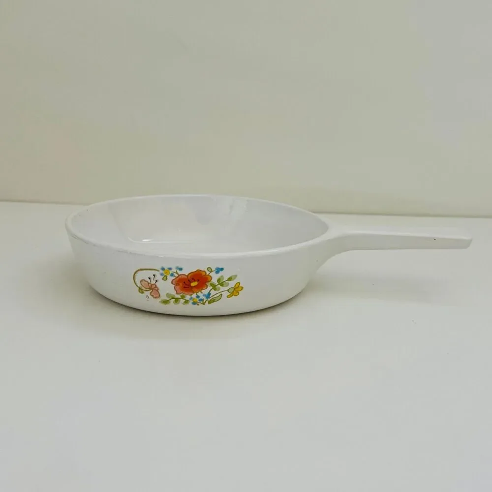 CORNING WARE Wildflower Pattern P-83-B Skillet Saucepan Baking Dish